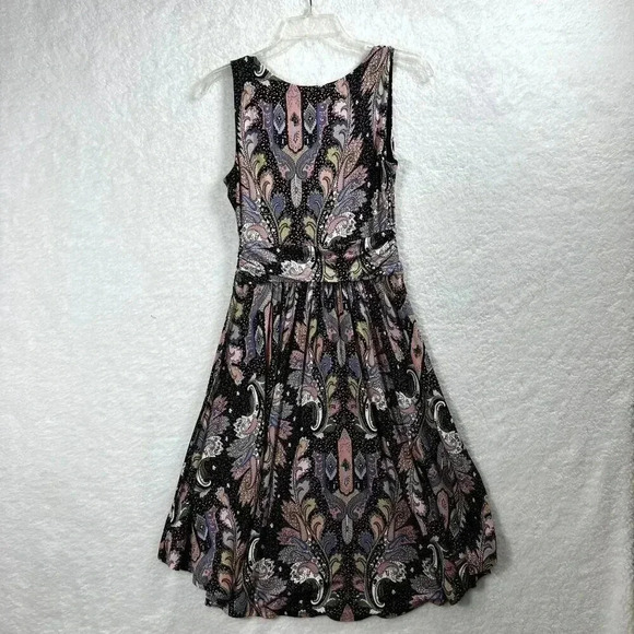 MAEVE Anthropologie Leslie Paisley Faux Wrap Midi Dress Size Sm Boho Western - Picture 5 of 10